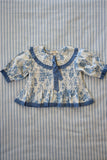 Tie Blouse blue tapestry