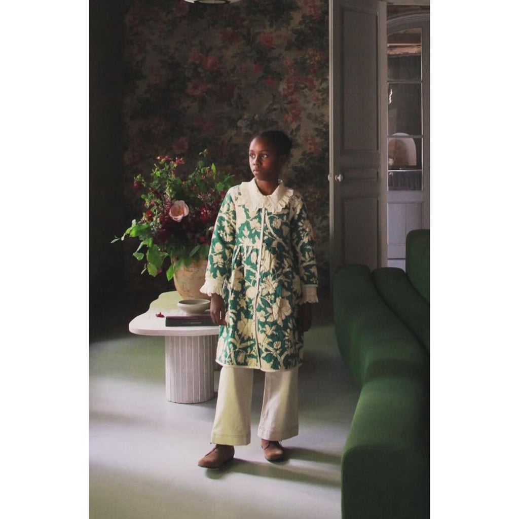 ワンピース Bonjour diary QUILTED COAT DRESS Vichy Kids Bonjour Quilted Coat Dress - Blue Vichy | Garmentory