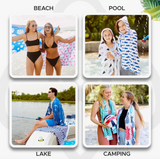 Full Size Upf 50+ Sunscreen Towel (Blue Anchor)
