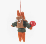Mushroom and  fox ornament