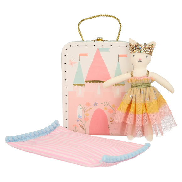 Castle and Princess cat mini suitcase doll