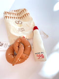 Pretzel and milk bottle soft toy