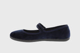 Velvet Maryjane shoes (deep blue)
