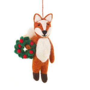 Festive fox ornament