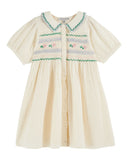 ECRU HAND SMOCKED EMBROIDERED DRESS