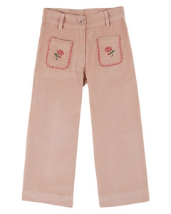 PANTALON VELOURS BRODE