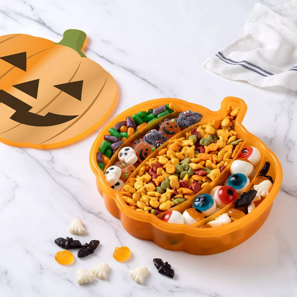 Figural Pumpkin Halloween Snackle Box Food Storage Container