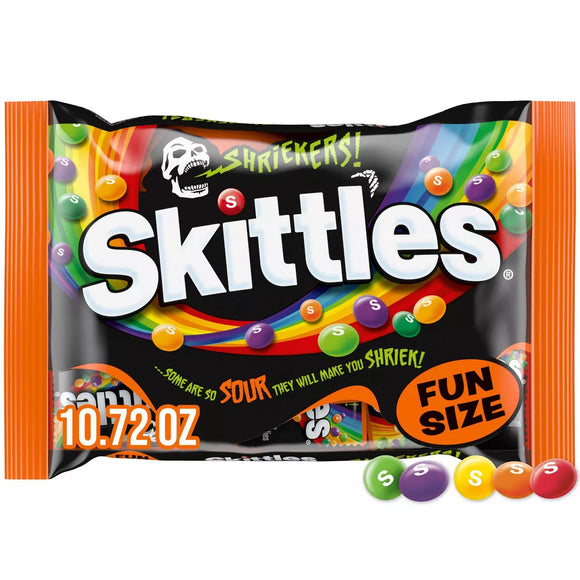 Skittles Shriekers Halloween Sour Candy Fun Size Bag - 10.72oz