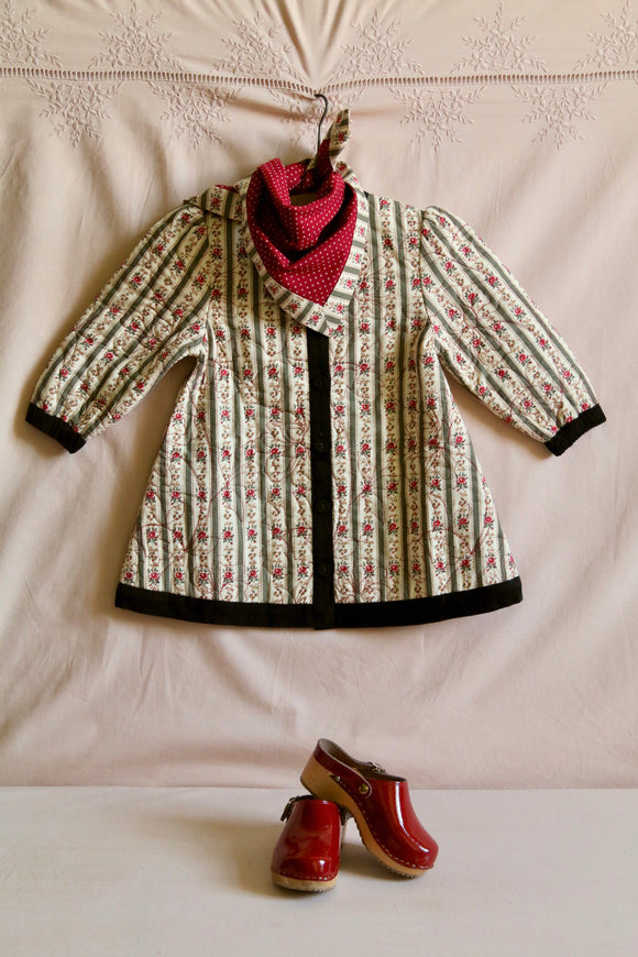 Dress Coat and scarf kaki stripe