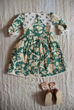 Quilted Dress coat green flower