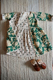 Quilted Dress coat green flower