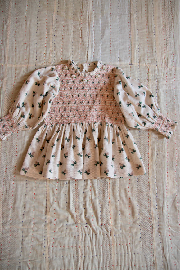 Handsmock blouse Hazelnut flower