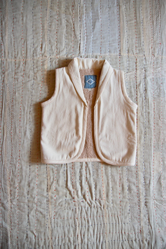 Jacket without sleeves ivory denim