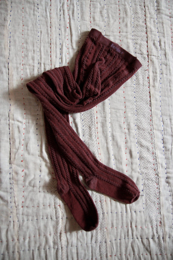 Tights twist wine color