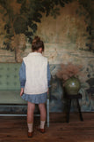 Jacket without sleeves ivory denim