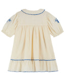 ECRU EMBROIDERED SCALLOPED DRESS