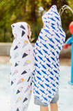 Kids Hooded UPF 50+ Sunscreen Towel (Sharks)