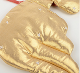 Gold Quilted angel wing and headband set