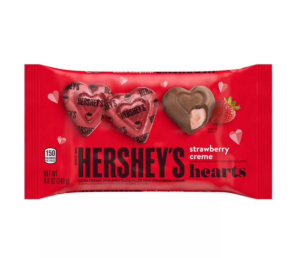 Hershey's Valentine's Day Strawberry Crème Hearts Candy - 8.8oz