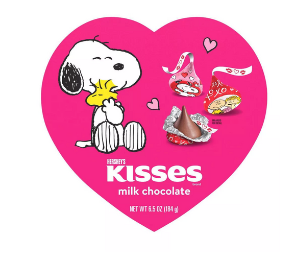 Hershey's Kisses Valentine's Day Milk Chocolate Snoopy & Friends Candy Gift Box - 6.5oz