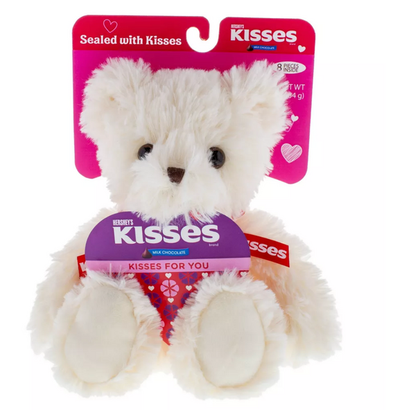 Hershey's Kisses Valentine's Cream Bear with Chocolate Kisses - 1.2oz