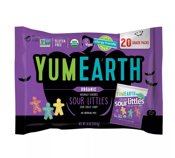 Yum Earth Halloween Sour Littles Laydown Bag - 10oz/20ct