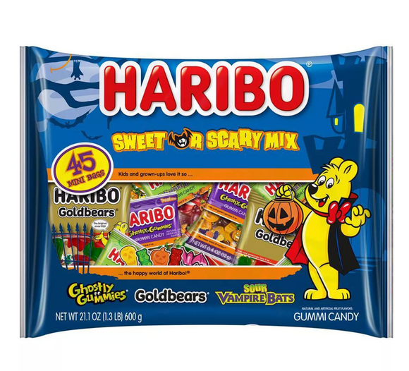 Haribo Halloween Sweet or Scary Mix - 21.1oz/45ct