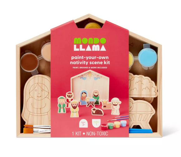 Christmas Craft Paint-Your-Own Nativity Scene Kit