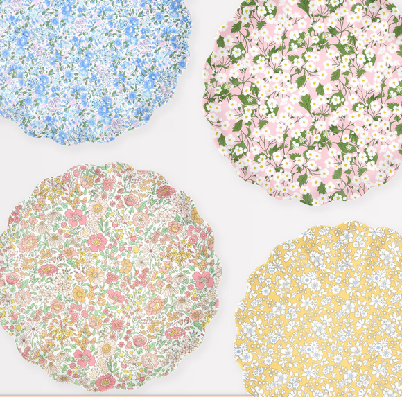 Meri Meri x Liberty Mixed Set Reusable Large Plates (x 4)