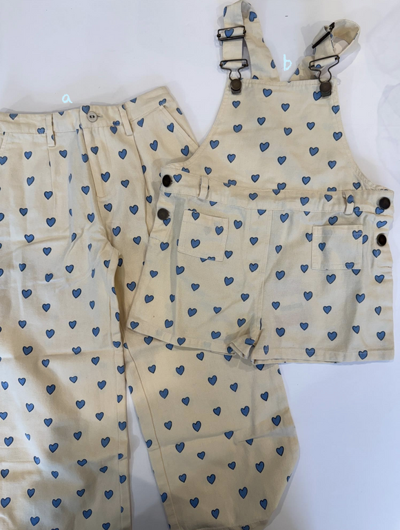 heart pants and overalls ( B 급, 약간의 얼룩 등)