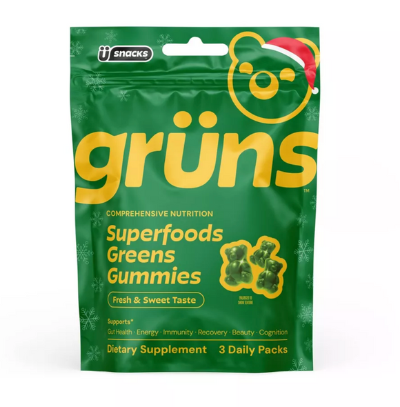 Gruns Adult Superfoods Greens Gummies Holiday 3 Pack - 24ct
