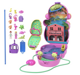 Polly Pocket Dolls & Playset with Pets & 13 Accessories, 2-in-1 Momma Monkey & Baby Wearable Purse