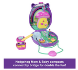 Polly Pocket 2-in-1 Travel Toy with 2 Micro Dolls and 16 Accessories, Hedgehog Purse
