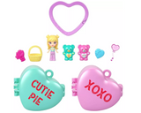 Polly Pocket Sweethearts Doll & 2 Playsets with 7 Accessories, Compact Travel Toy with Keychain Clip