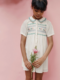 ECRU HAND SMOCKED EMBROIDERED DRESS