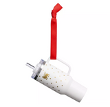 Stanley Water Bottle Keychain Christmas Tree Ornament(polka dot)