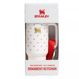 Stanley Water Bottle Keychain Christmas Tree Ornament(polka dot)