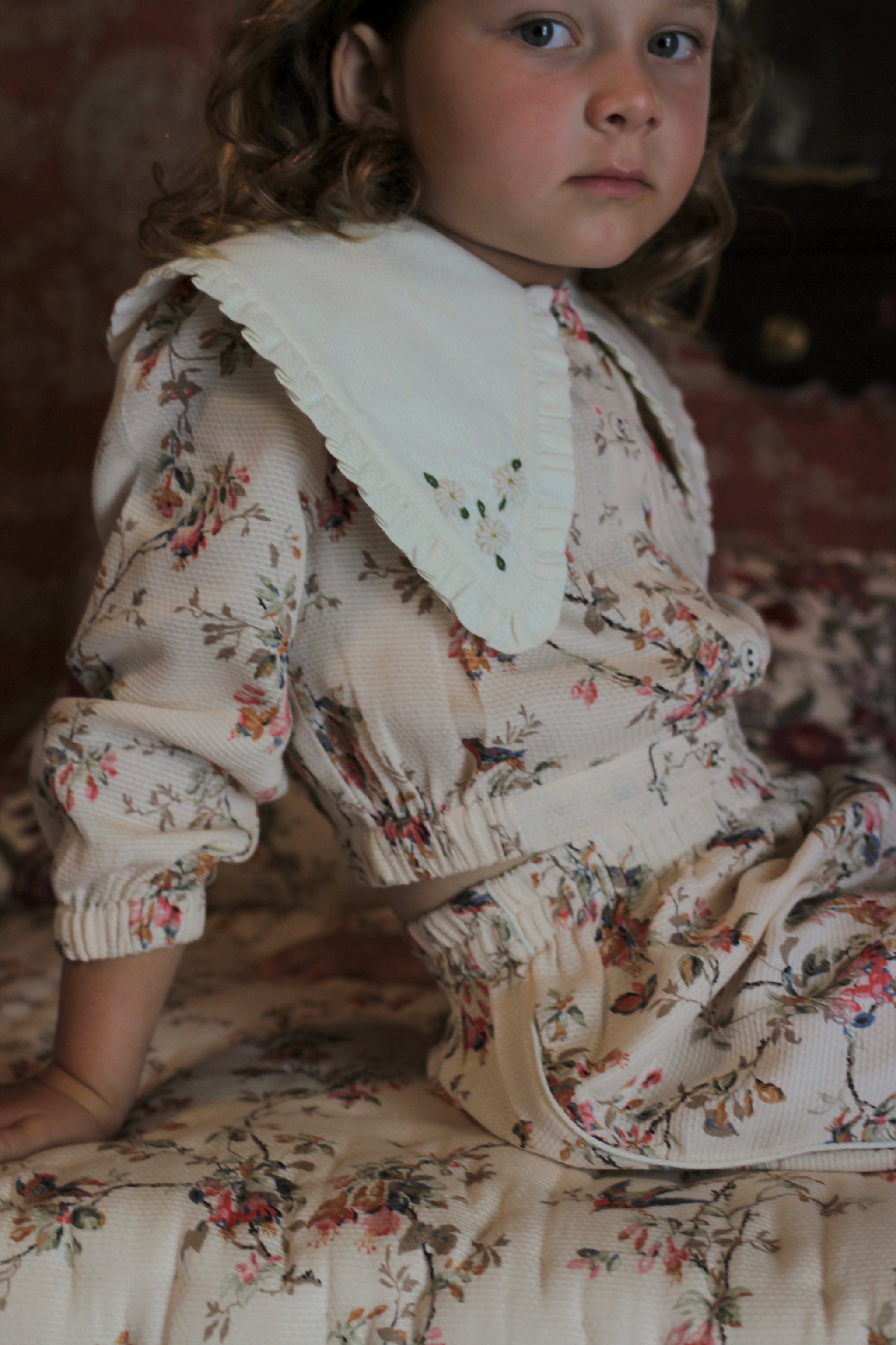 특별가)Pajama set in a pouch bird flower print – www