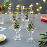 Spode Christmas Tree Set of 4 Pedestal Goblets
