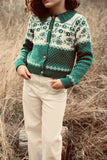(-40%)knited green flower cardigan