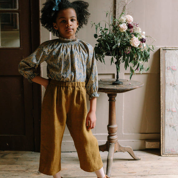 Chess trouser(caramel linen)