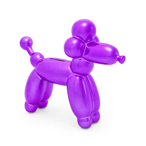 Balloon Money Bank French Poodle - Purple
