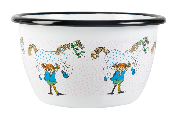 Enamel Bowl 6dl (Pippi and the horse)