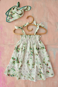 (-40%)Patchwork skirt dress with Scarf 50cm*50 (tropical)