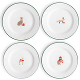 Helmsie x CCH Holiday Animals Flat Salad Plates, Set of 4