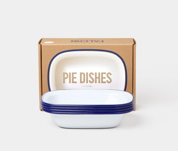 Pie Dishes set (box of 4) Blue rim