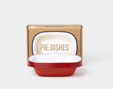 Pie Dishes set (box of 4) Red rim
