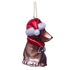 Ornament glass little dachshund vaccinated H8cm