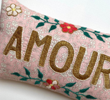 Amour Embroidered mini Cushion(flower)