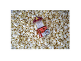 Ornament glass red popcorn machine H11cm